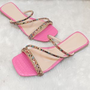 Rasteira Rosa Pedras Granetto