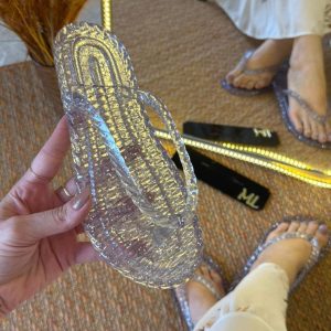 Chinelo Brizza Jelly Transparente Gliter