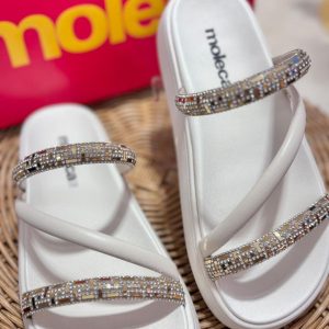 Papete Moleca Branco/ Cristal Dourada